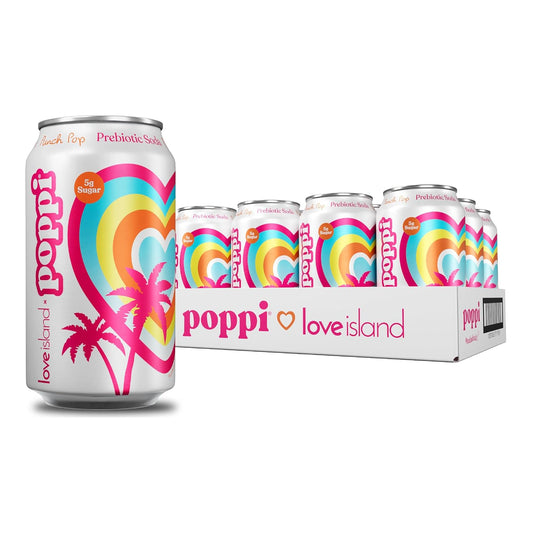 Poppi Sparkling Prebiotic Soda Beverage, Punch Pop, 12 oz, 12 Pack