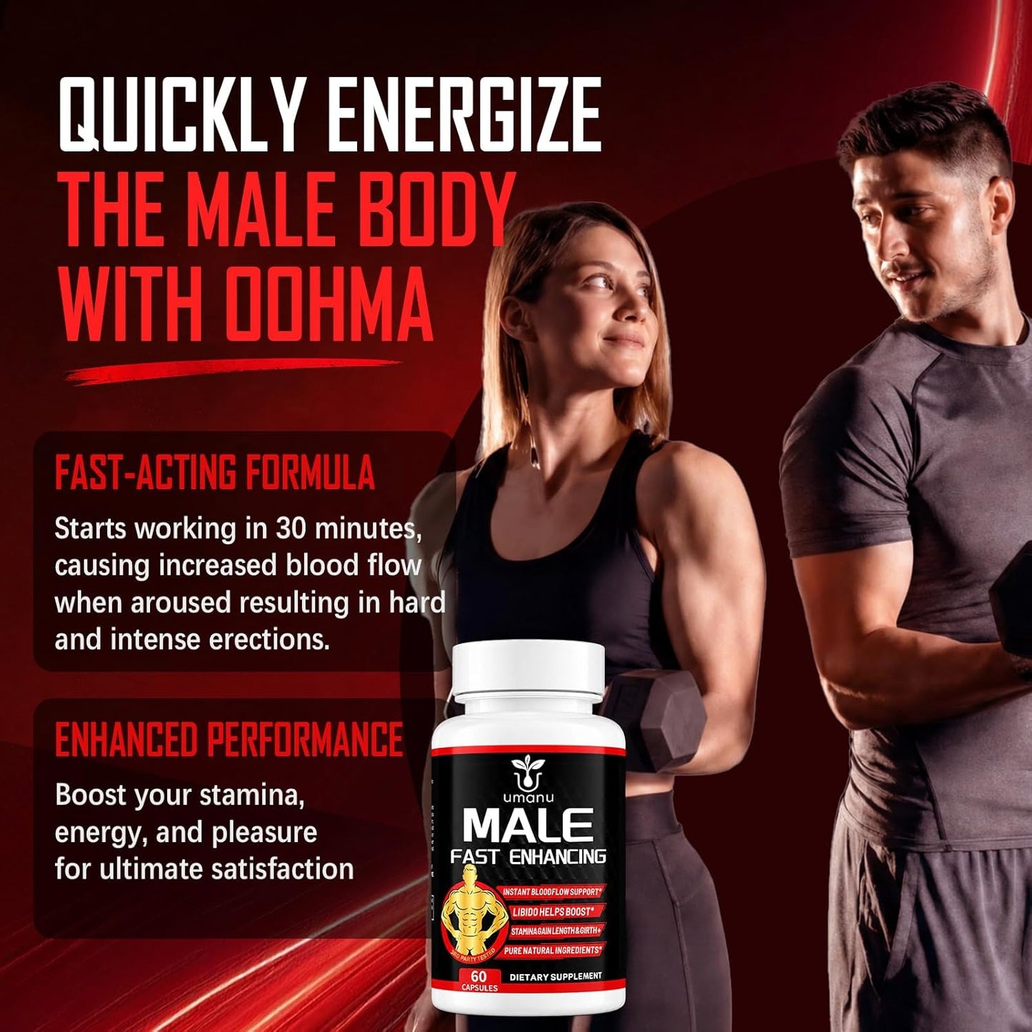 Umanu Fast-Acting Male Enhancing Supplement – Boost Blood Flow, Gain Drive, Size, Increase Stamina