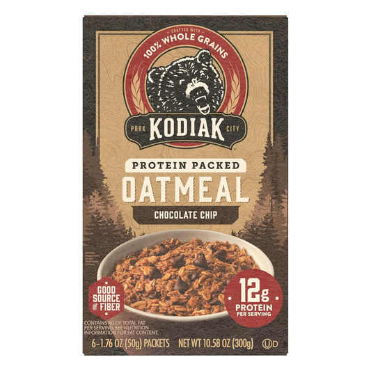Kodiak Instant Oatmeal Packets, Chocolate Chip, High Protein (36 Packets Total)