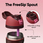 Freesip Insulated Stainless Steel Water Bottle with Straw, Bpa-Free Sports Water Bottle, Great for Travel, 24 Oz, Black Cherry