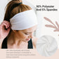 2 Pack White Wide Headbands for Women - Thick Stretchy Non Slip Fabric Sweat Bands, Soft Hair Bands for Workout, Running, Spa, Makeup & Washing Face