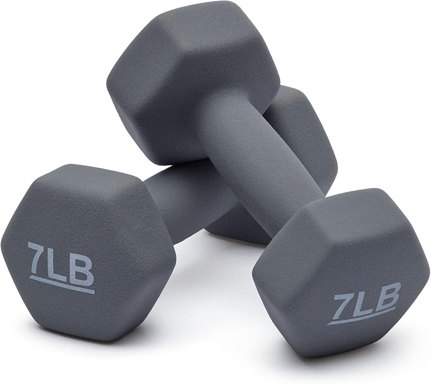 7 Pound Neoprene Dumbbell Hand Weights for Exercise