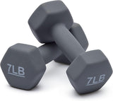 7 Pound Neoprene Dumbbell Hand Weights for Exercise