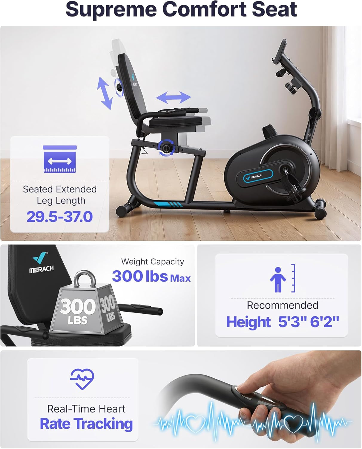 MERACH Recumbent Exercise Bikes for Home