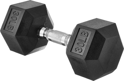 30 Pound Rubber Hex Dumbbell Hand Weight