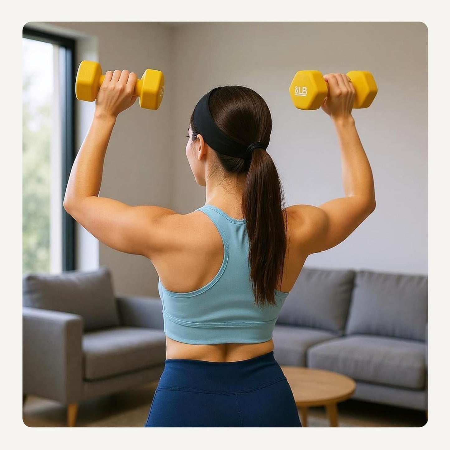 8 Pound Neoprene Dumbbell Hand Weights for Exercise