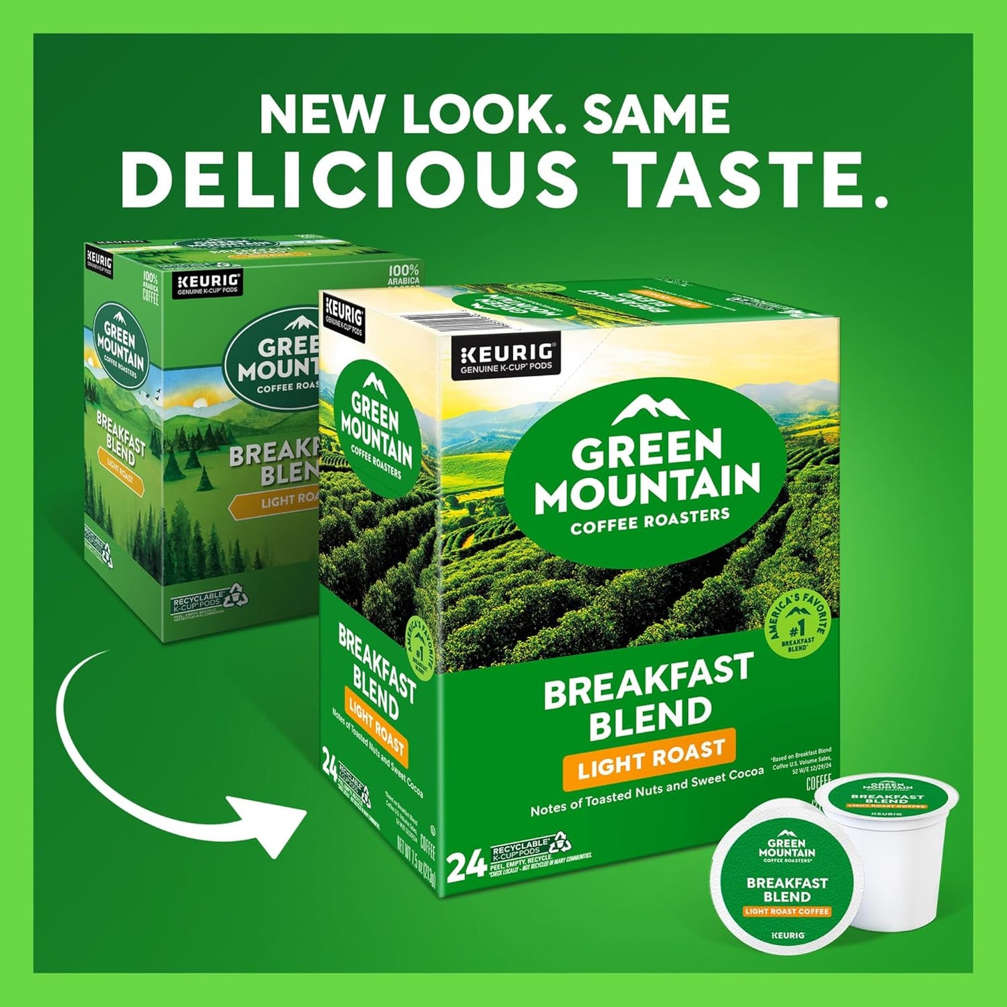 Green Mountain Coffee Roasters Breakfast Blend Single-Serve Keurig K-Cup Pods