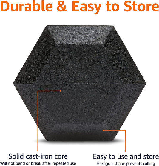 25 Rubber Hex Dumbbell Hand Weight