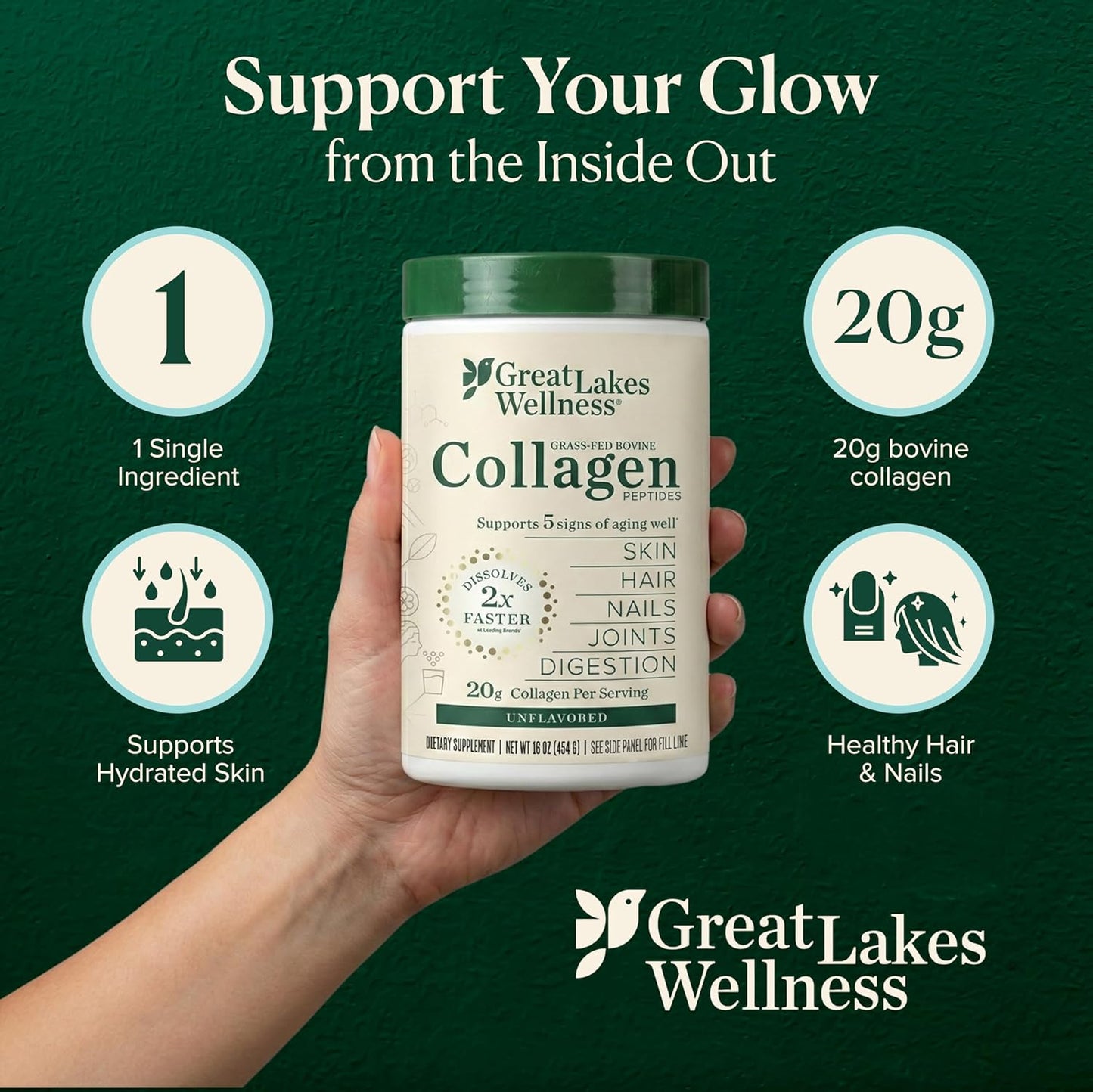 Great Lakes Wellness Collagen Peptides Powder