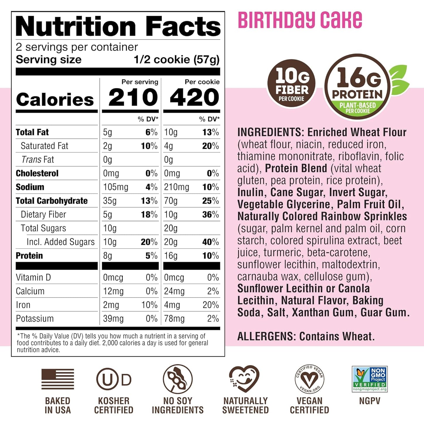 Lenny & Larry's Protein Cookie, Birthday Cake – Pack of 12