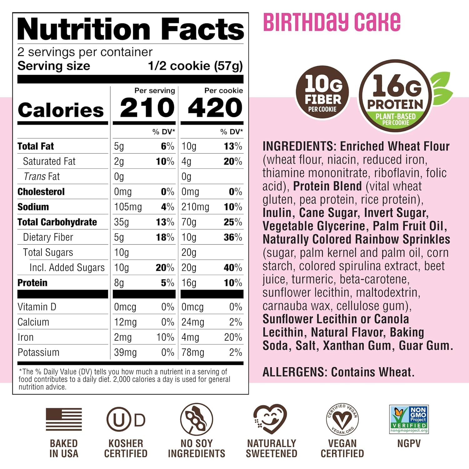 Lenny & Larry's Protein Cookie, Birthday Cake – Pack of 12