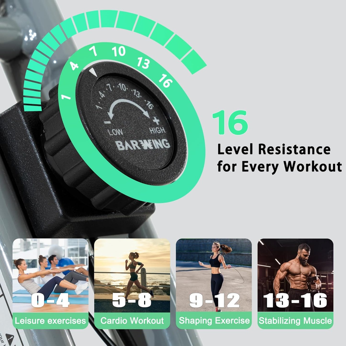 BARWING Stationary Exercise Bike for Home Workout