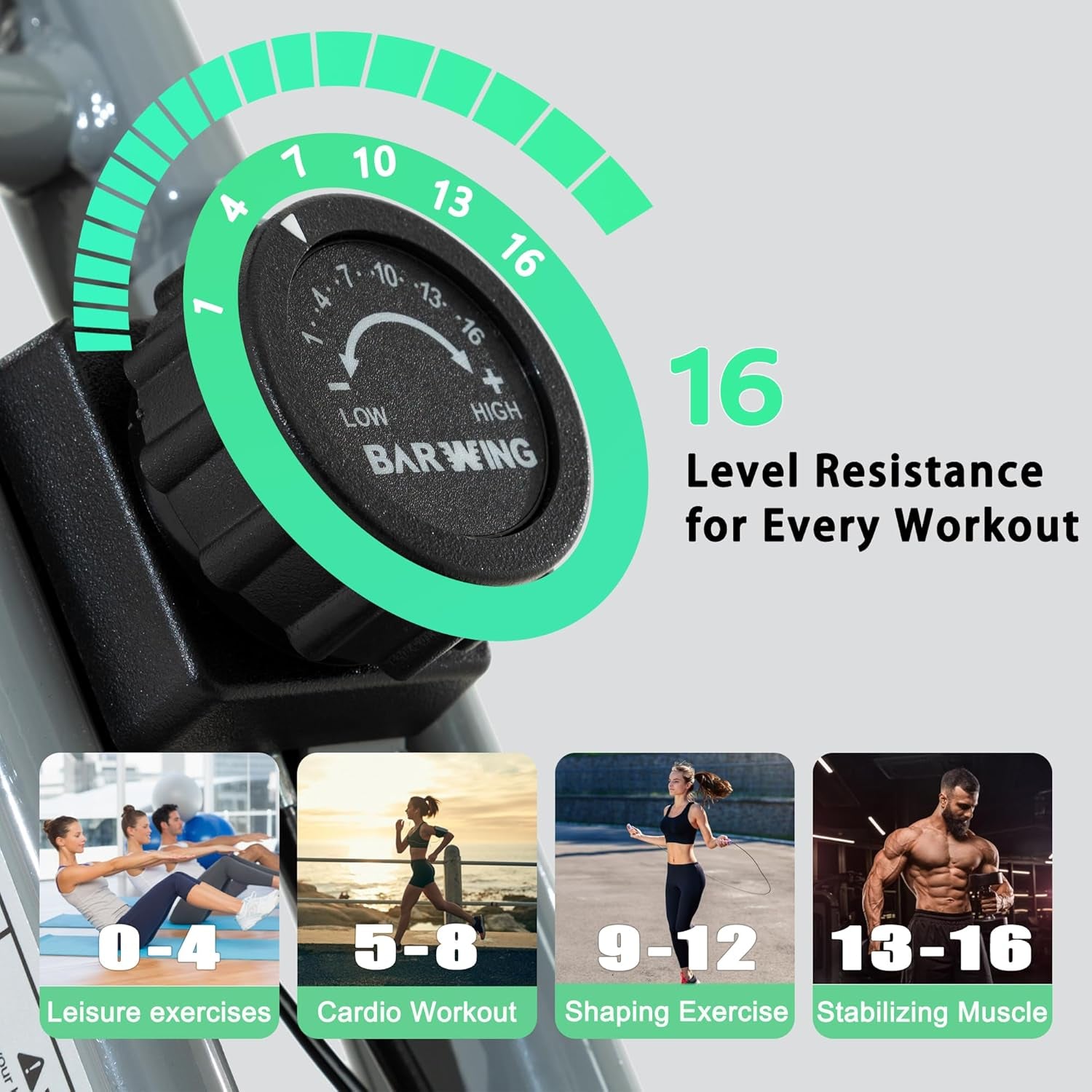 BARWING Stationary Exercise Bike for Home Workout