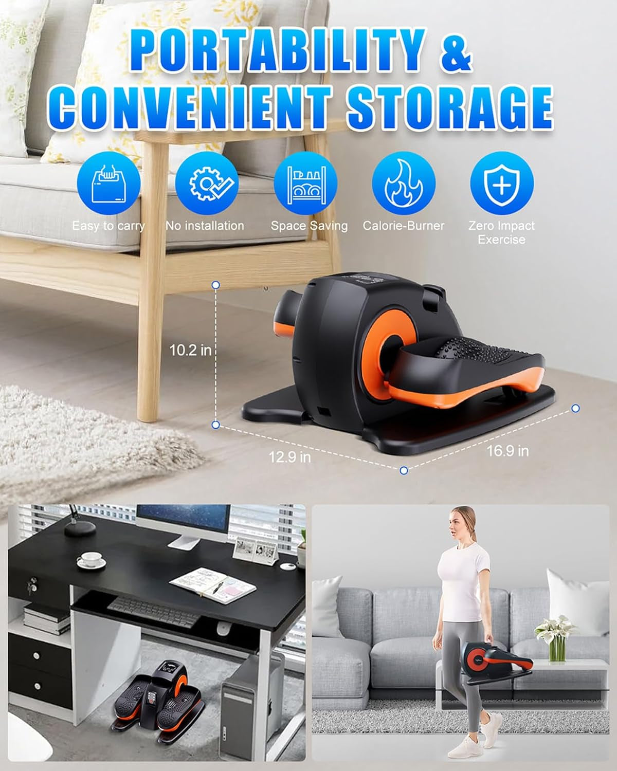 Putnen Under Desk Elliptical Machine