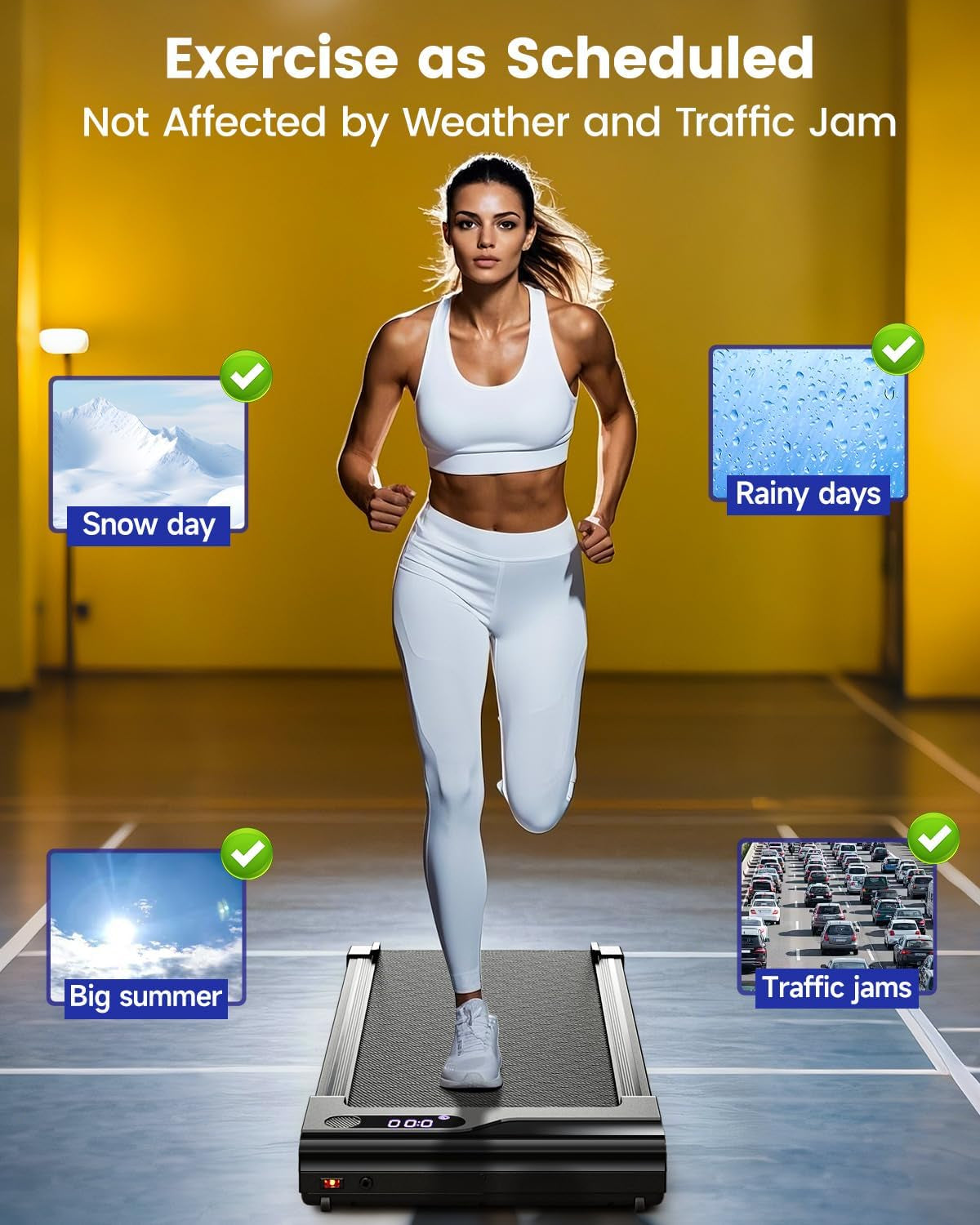 Walking Pad Treadmill for Home - Walking and Running Machine with Remote Quiet Lightweight