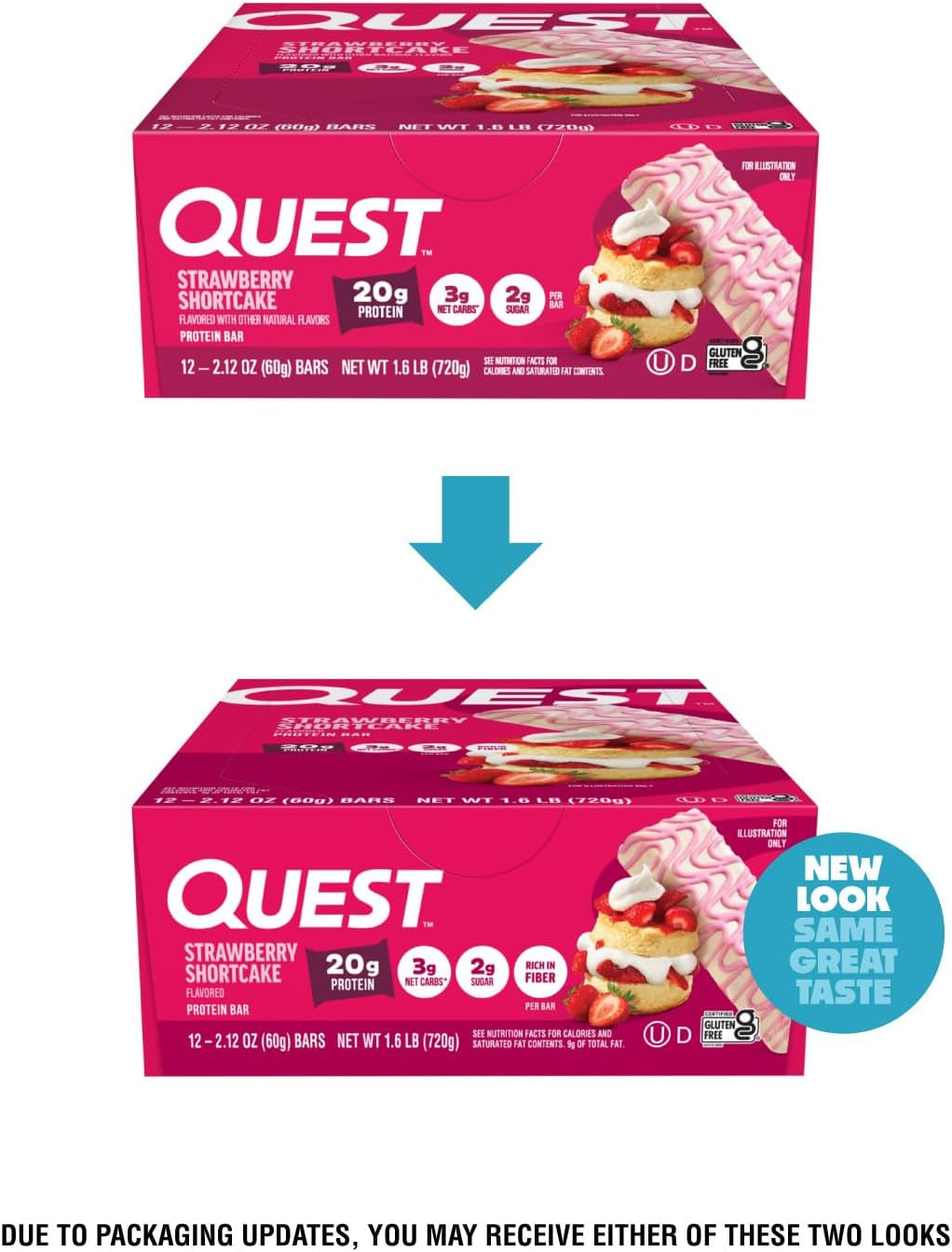 Quest Nutrition Protein Bars, Strawberry Shortcake, 20G Protein, 12 Count
