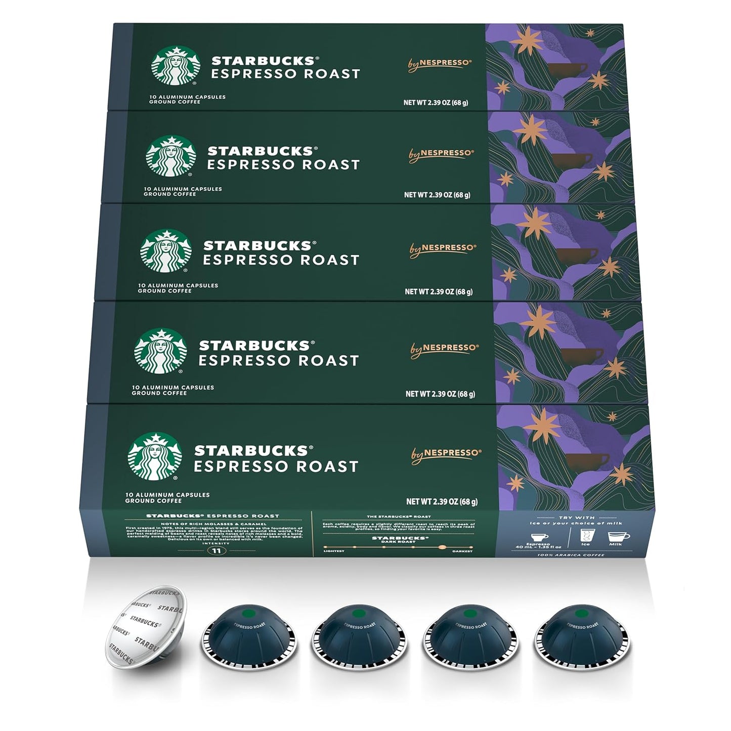 Starbucks by Nespresso Vertuo, Dark Roast Espresso, Brews 1.35 oz.