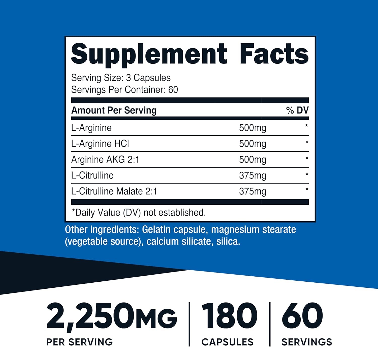 Nutricost Nitric Oxide Booster 2250mg