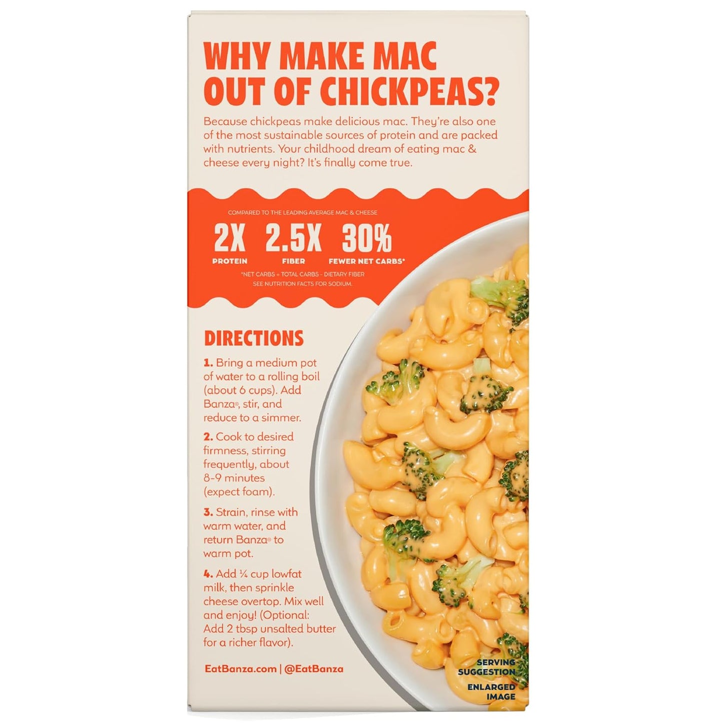 Banza Elbows & Classic Cheddar Mac and Cheese - High Protein and Gluten Free