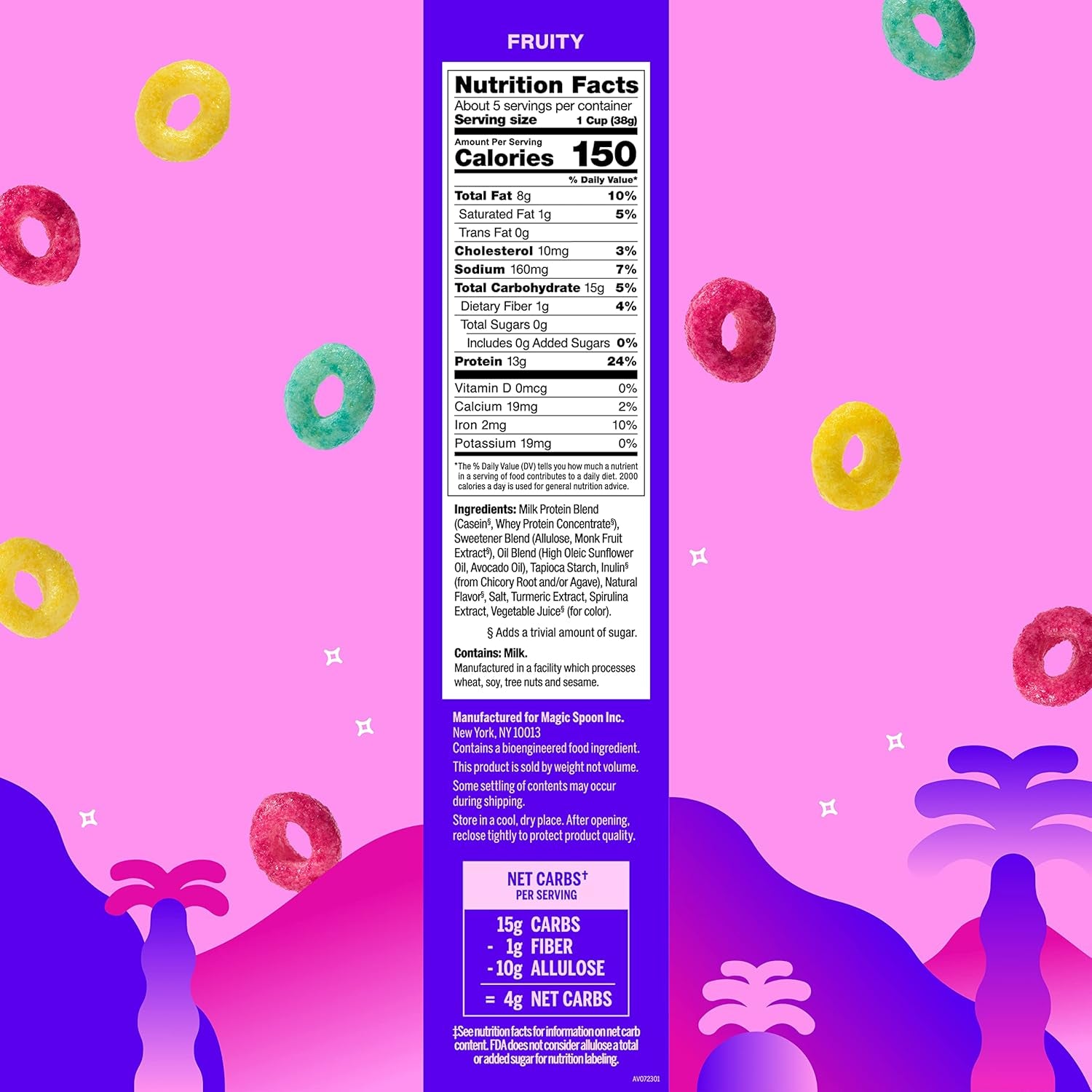 Magic Spoon Cereal - High Protein Cereals - 4 Pack, Fruity