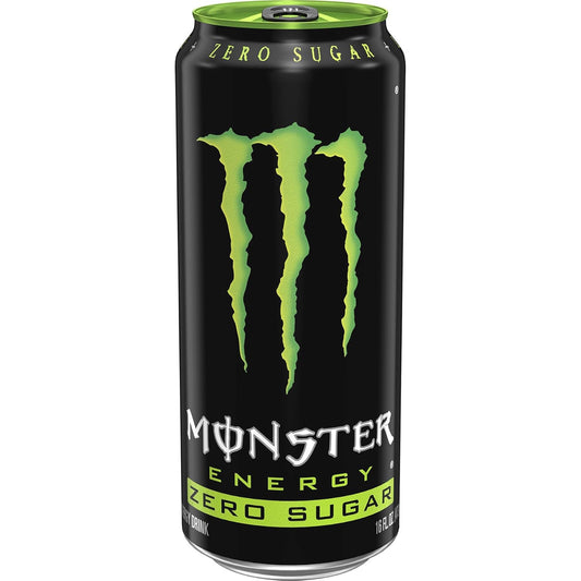 Monster Energy Zero Sugar Drink, Green, Original, 16 Ounce (Pack of 15)