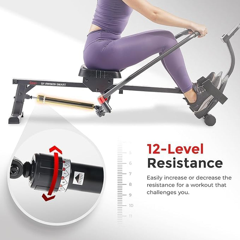 Sunny Health & Fitness Full-Motion Rowing Machine w/Adjustable Resistance
