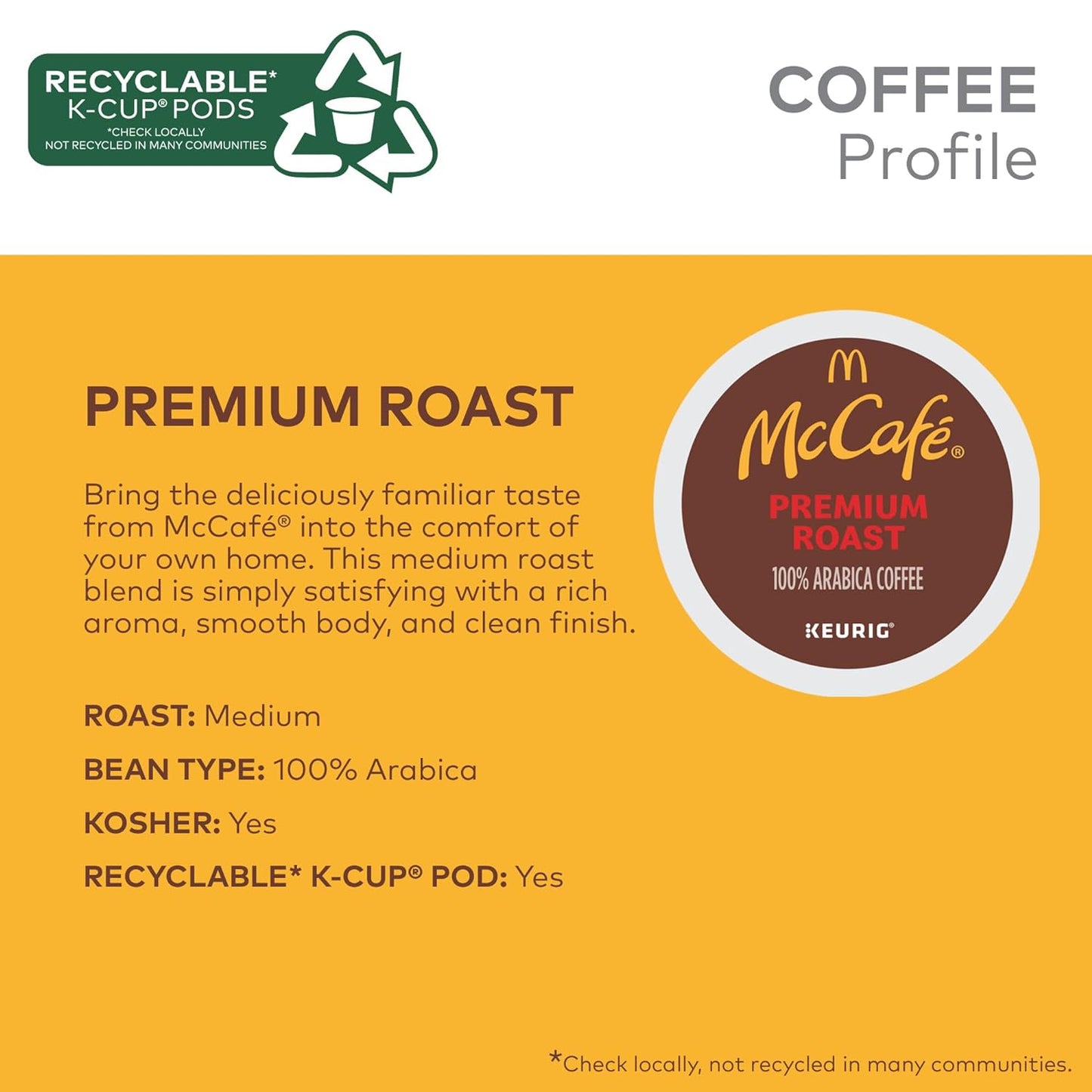 McCafe Premium Roast Coffee, Keurig Single Serve K-Cup Pods
