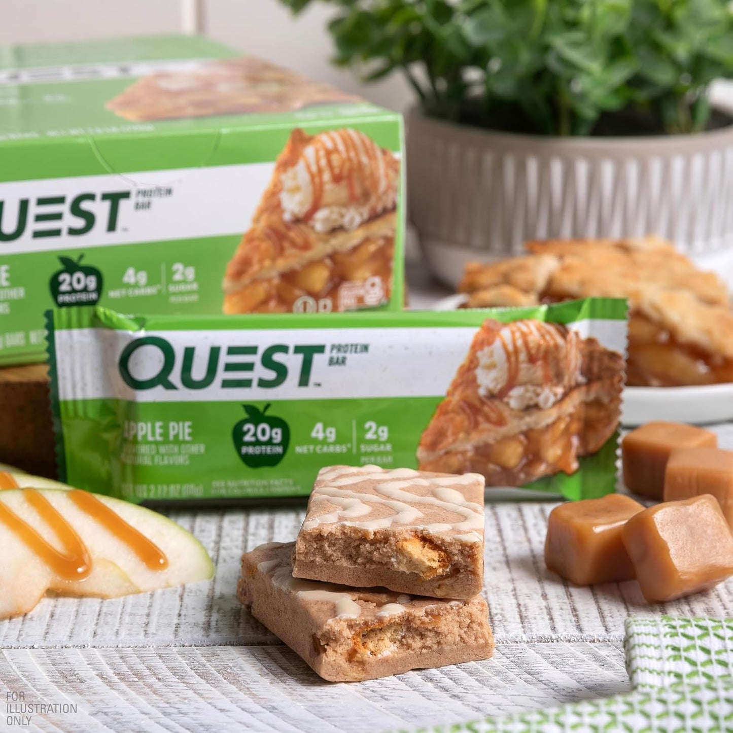 Quest Nutrition Apple Pie Protein Bar, 20G Protein, 12 Count