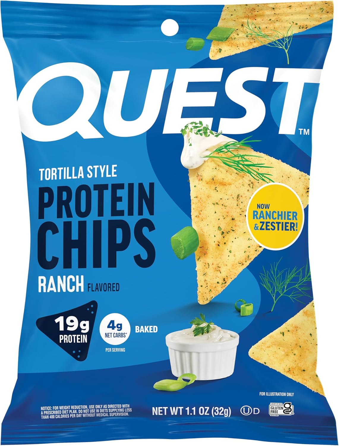 Nutrition Ranch Tortilla Style Protein Chips (Pack of 12)