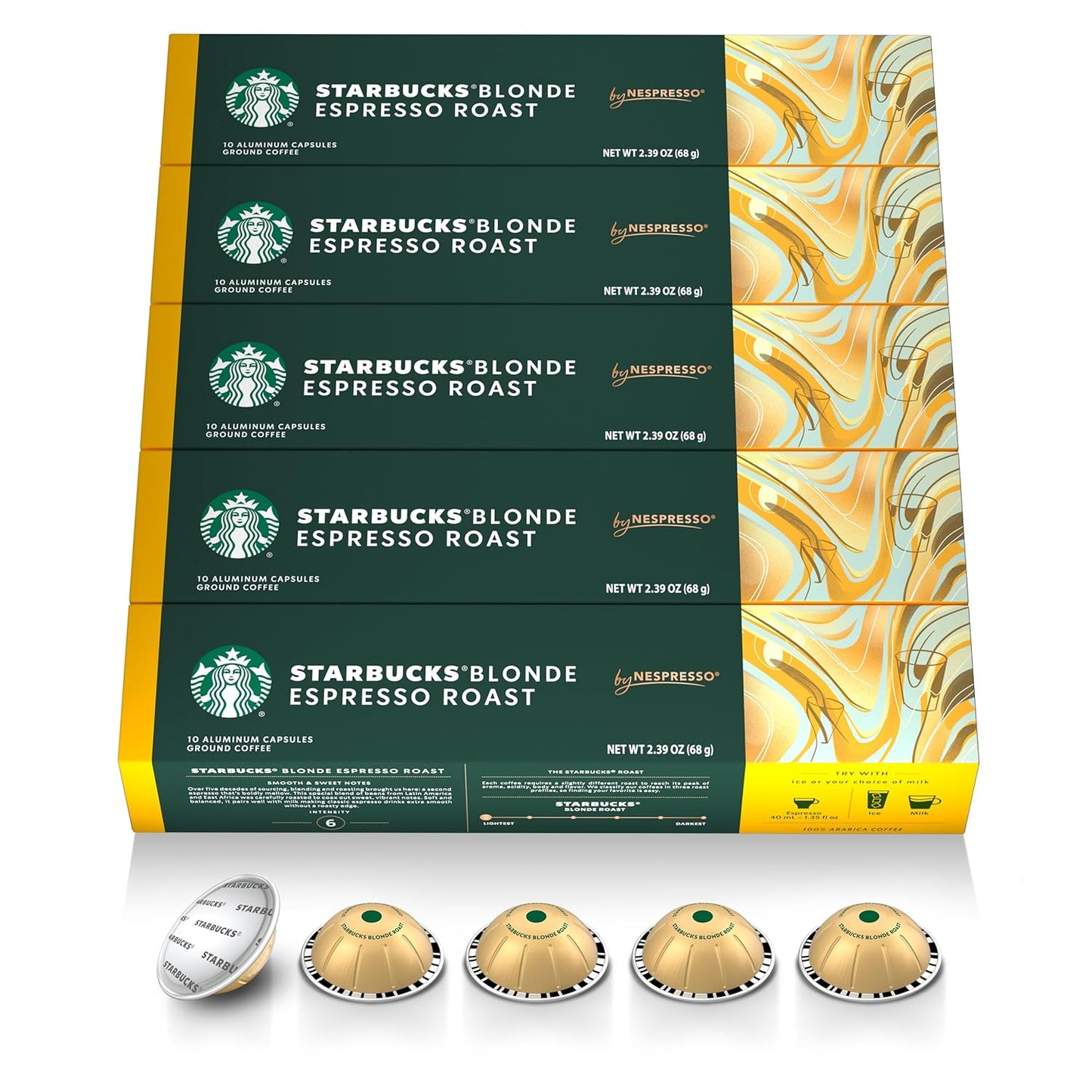 Starbucks by Nespresso Vertuo, Blonde Roast Espresso, 1.35 oz.