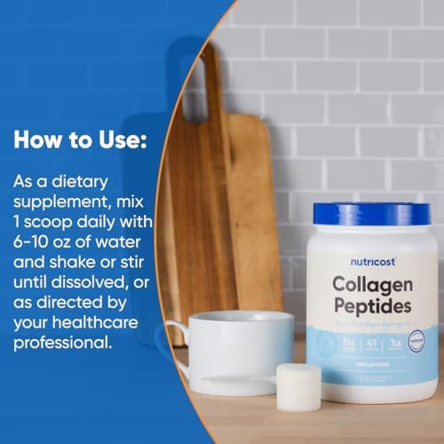 Nutricost Collagen Peptides Powder 1LB (Unflavored)