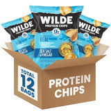 WILDE Protein Chips, Sea Salt & Vinegar, High Protein Snacks, Pack of 12