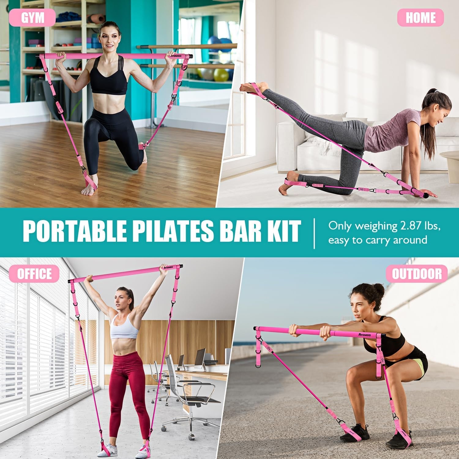 Ayombo Pilates Bar Kit with Resistance Bands