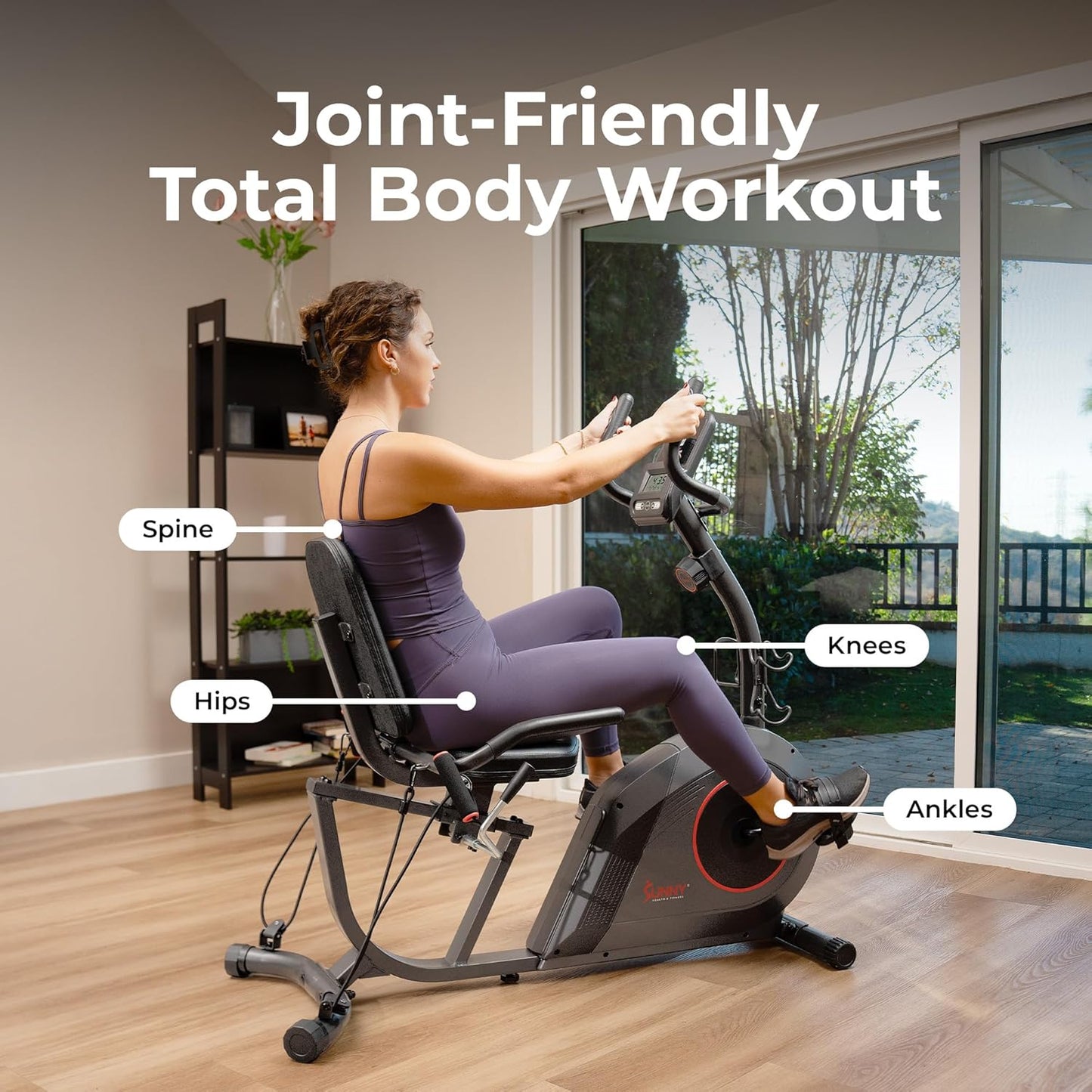 Sunny Health & Fitness Smart Heavy-Duty Recumbent Bike