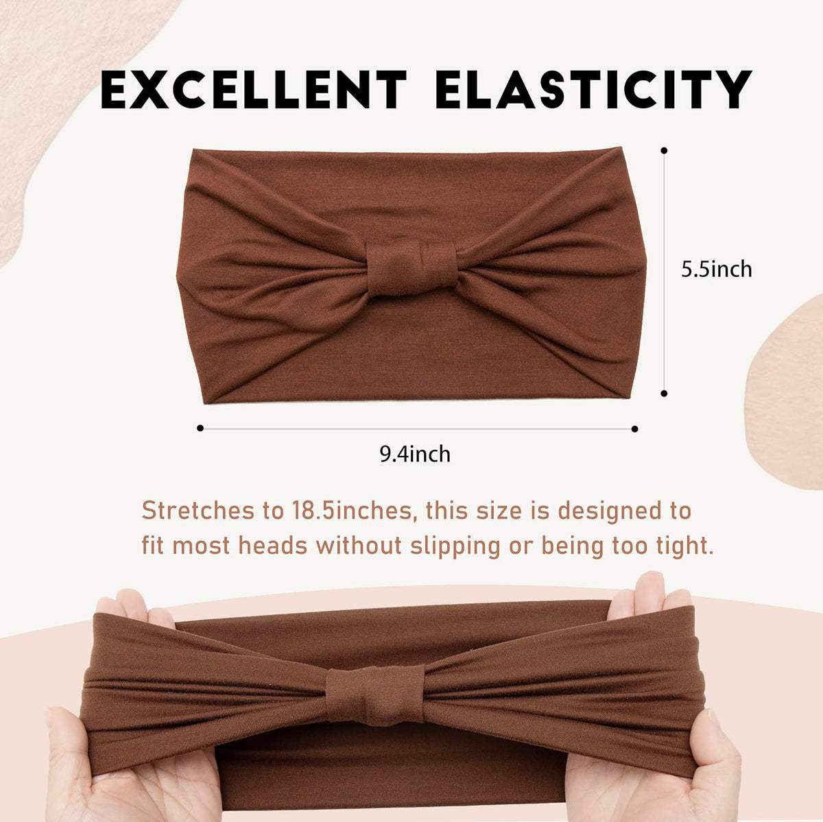 Wide Headbands for Women - 6 Pack Thick Stretchy Elastic Cloth Head Bands for Women'S Hair, Non Slip Sweat Bands Soft Workout Headbands for Running, Makeup Headband for Washing Face, Spa & Skincare