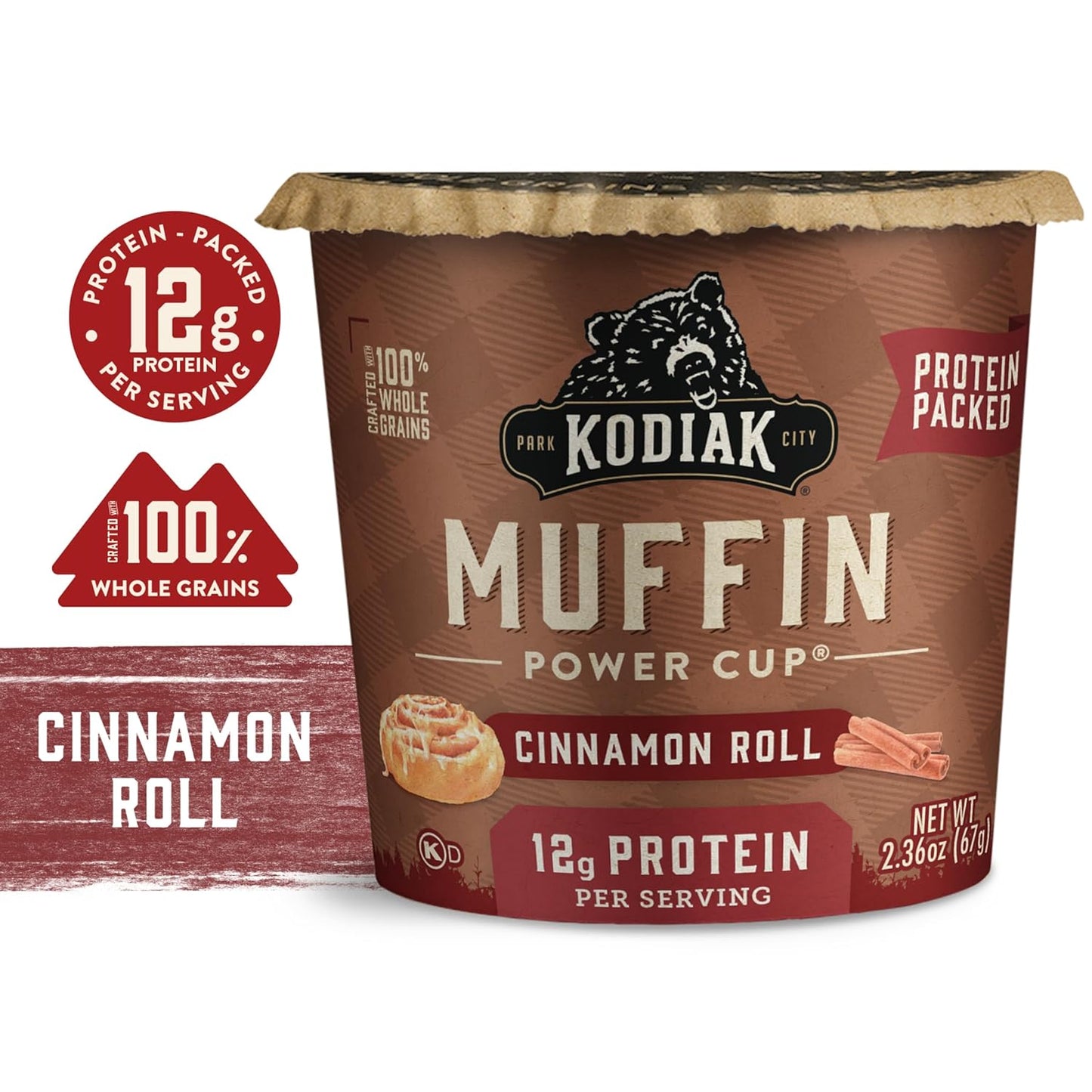 Kodiak Cakes Minute Muffins, Cinnamon Roll (Pack of 12)