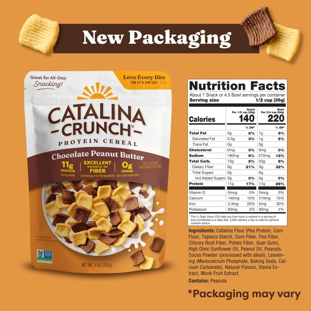 Catalina Crunch Protein Cereal - Chocolate Peanut Butter - 9 oz. Bag (Pack of 1)