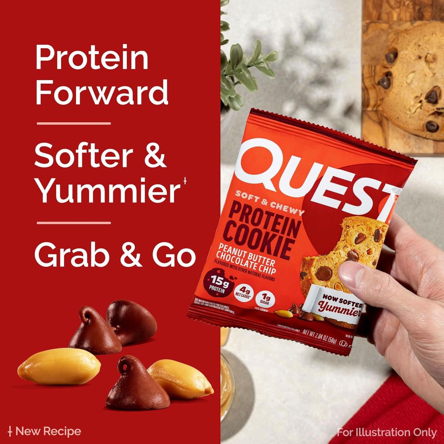 Quest Nutrition Peanut Butter Chocolate Chip High Protein Cookie 12 Count