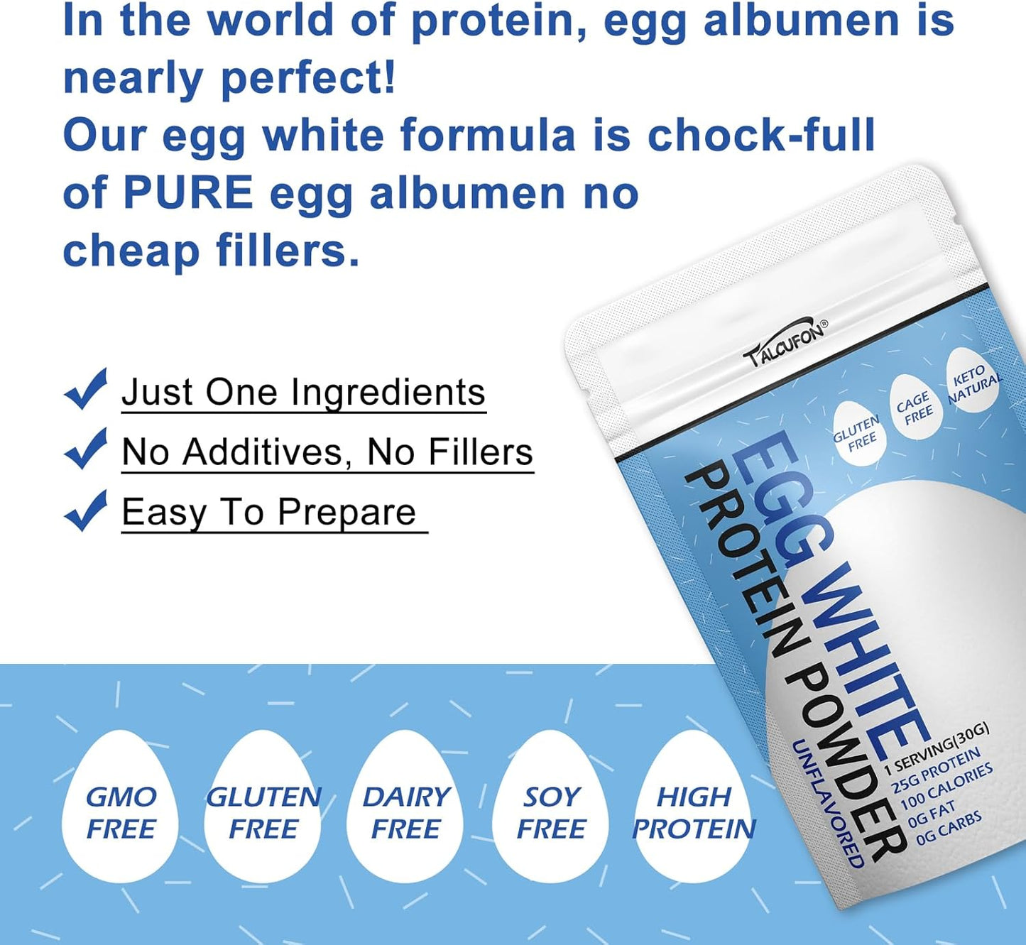 Egg White Protein Powder 8 oz Pasteurized No Additives