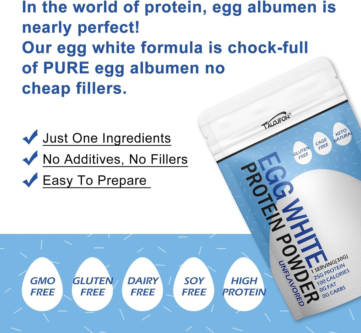 Egg White Protein Powder 8 oz Pasteurized No Additives