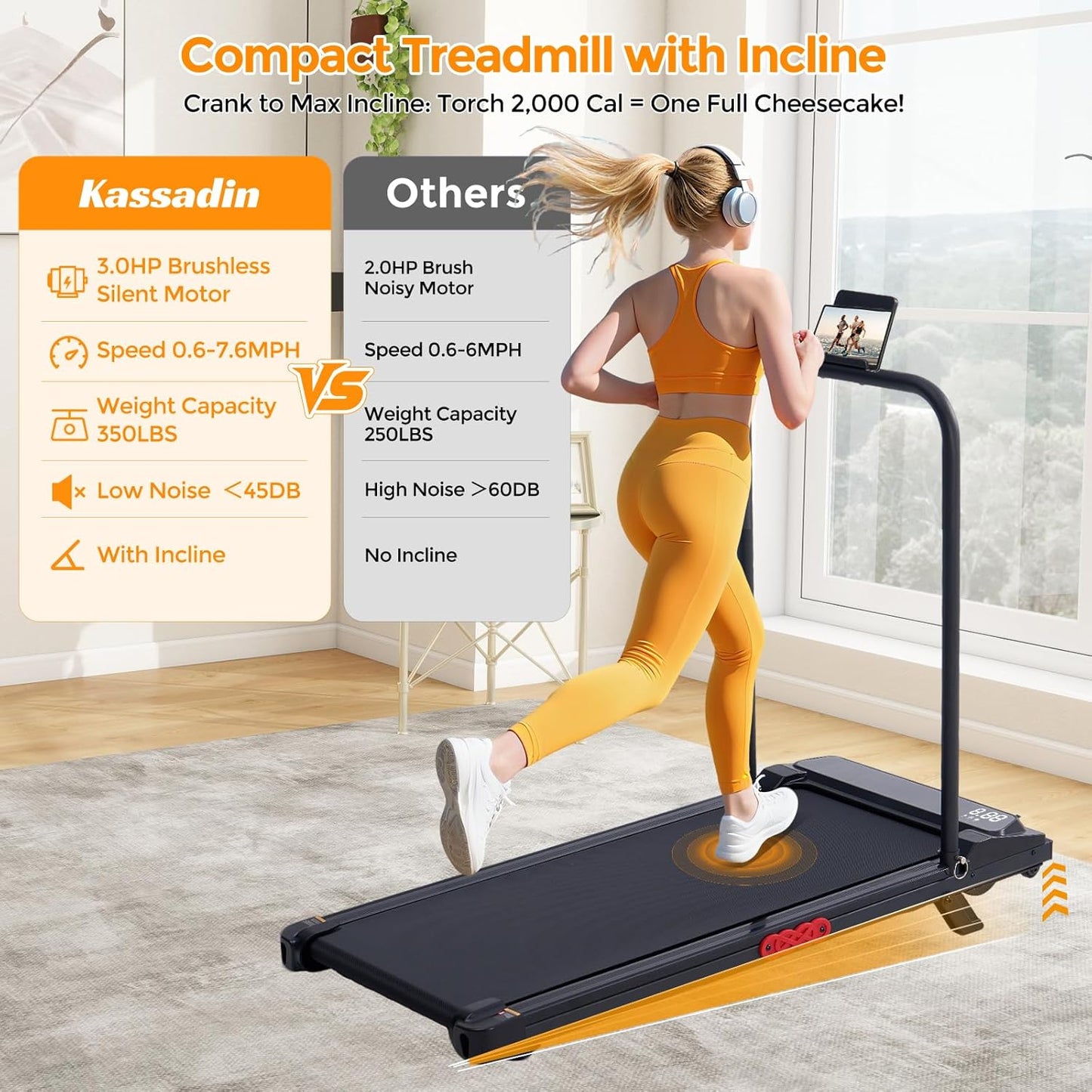 KASSADIN Walking Pad with Handlebar