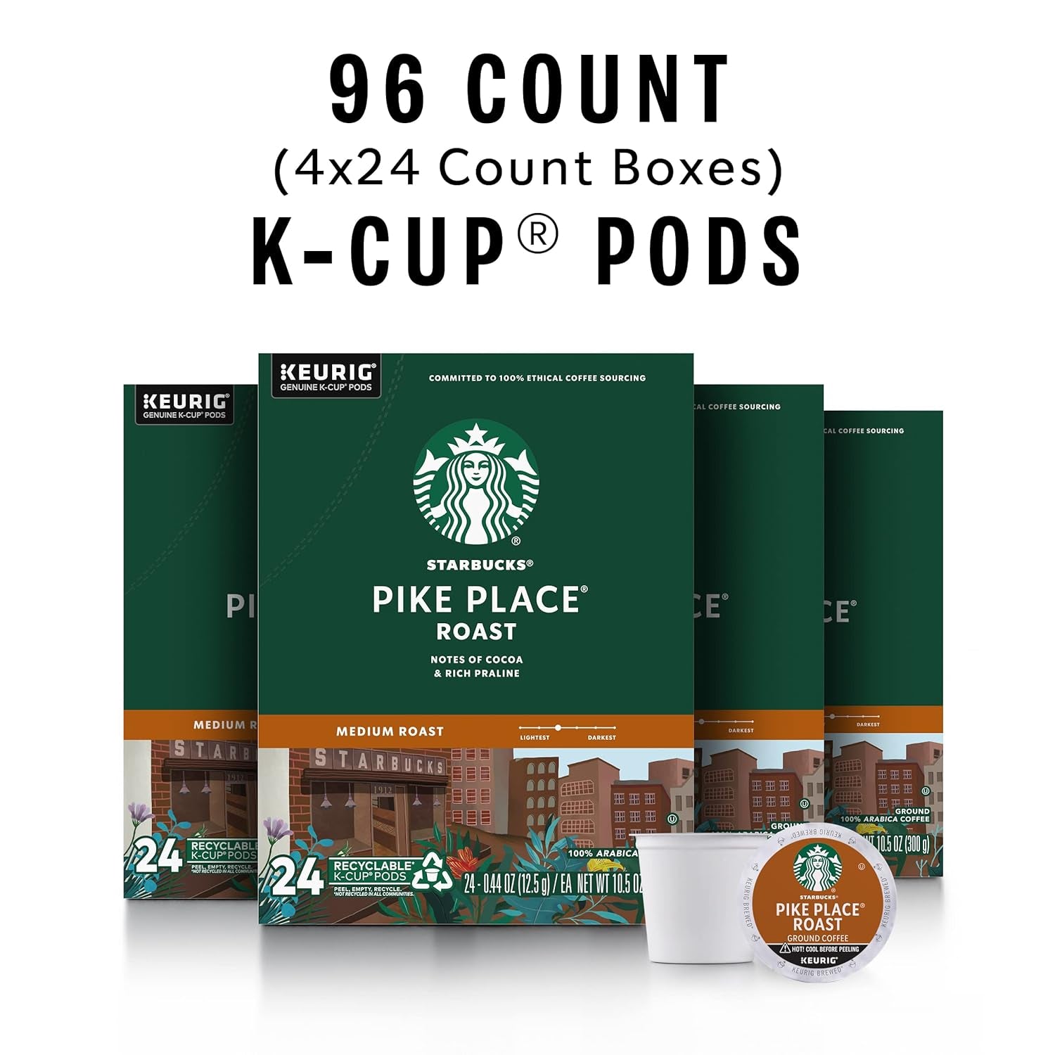 Starbucks K-Cup Coffee Pods, Medium Roast, Pike Place Roast