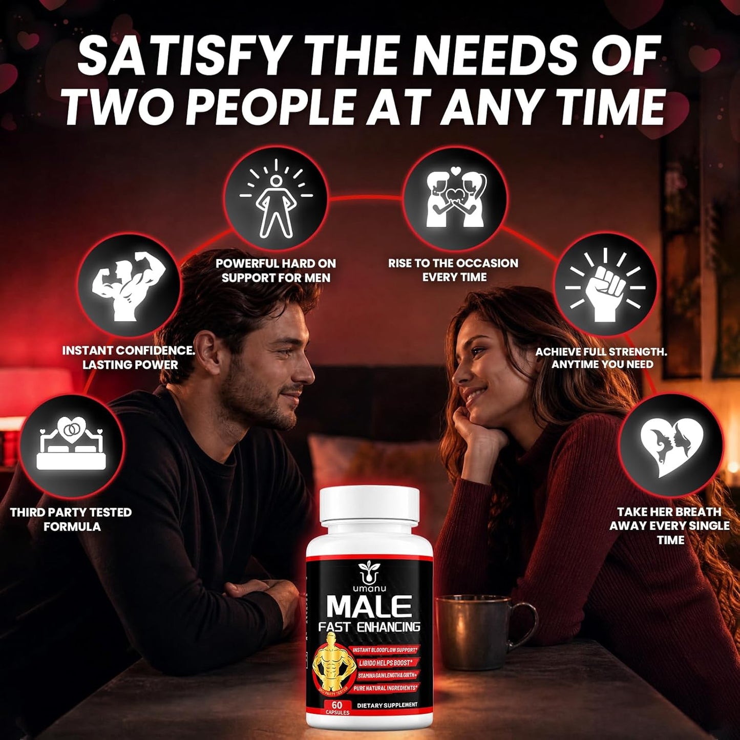 Umanu Fast-Acting Male Enhancing Supplement – Boost Blood Flow, Gain Drive, Size, Increase Stamina