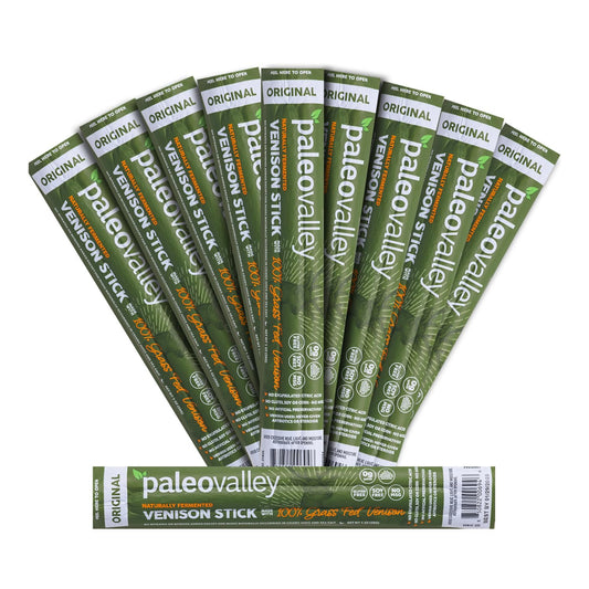 Paleovalley 100% Grass Fed Venison Sticks – Keto-Friendly, High Protein, Low-Calorie Snack