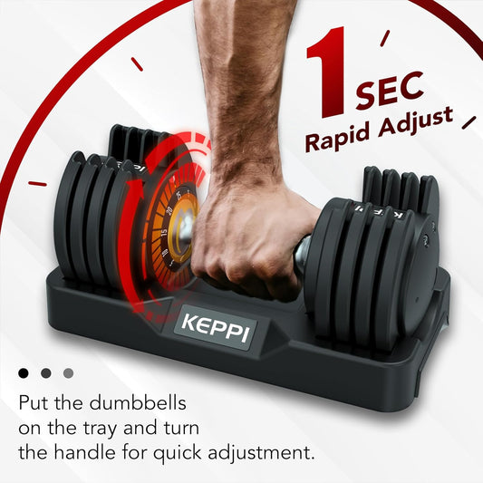 Keppi Adjustable Dumbbells Set - 25lb/50lb