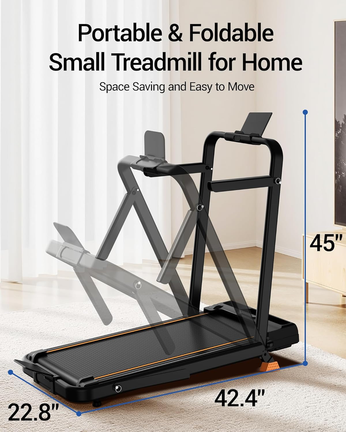 CURSOR FITNESS 16% Incline Walking Pad Treadmills for Home