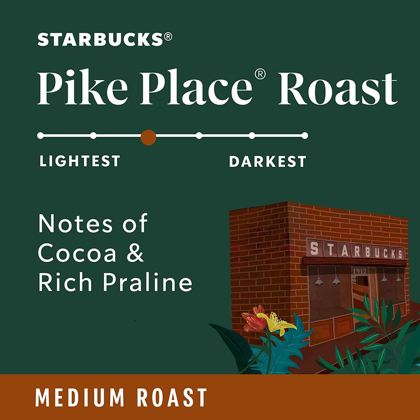 Starbucks K-Cup Coffee Pods, Medium Roast, Pike Place Roast