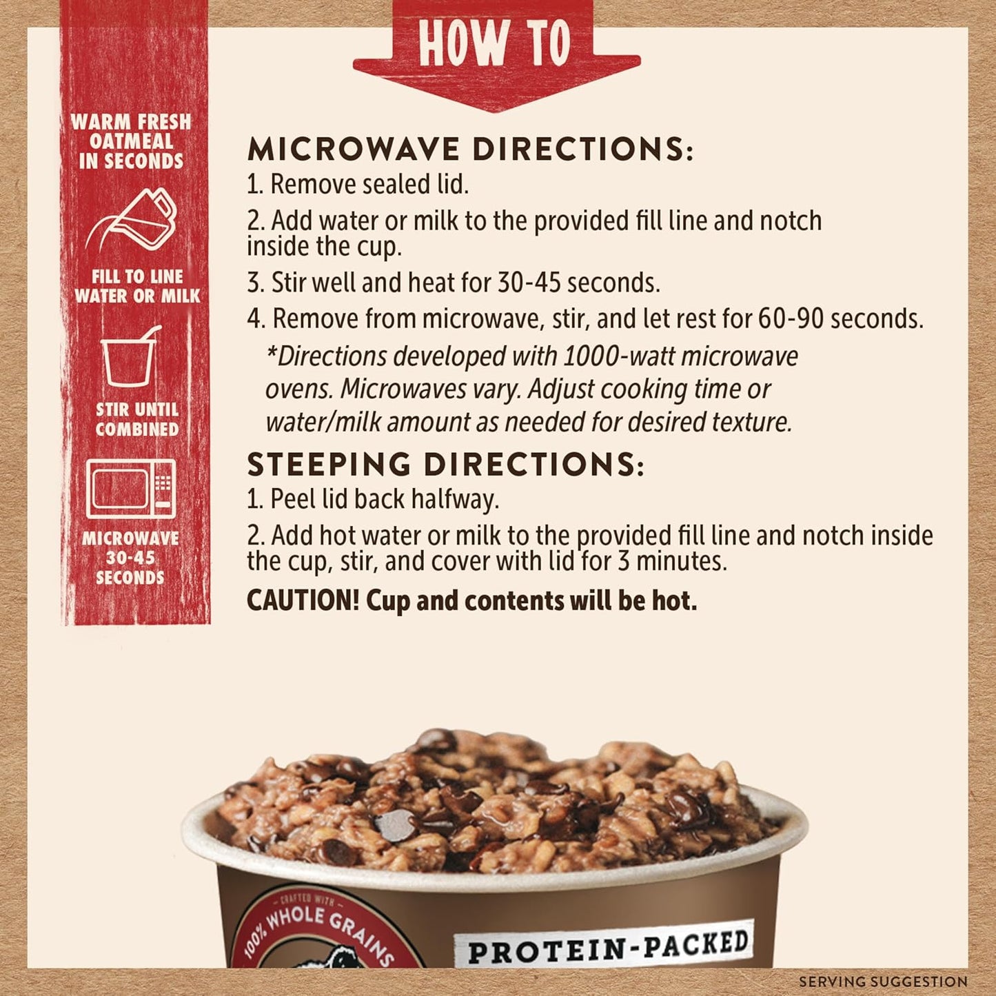 Kodiak Cakes Instant Protein Chocolate Chip Oatmeal in a Cup (Pack of 12)
