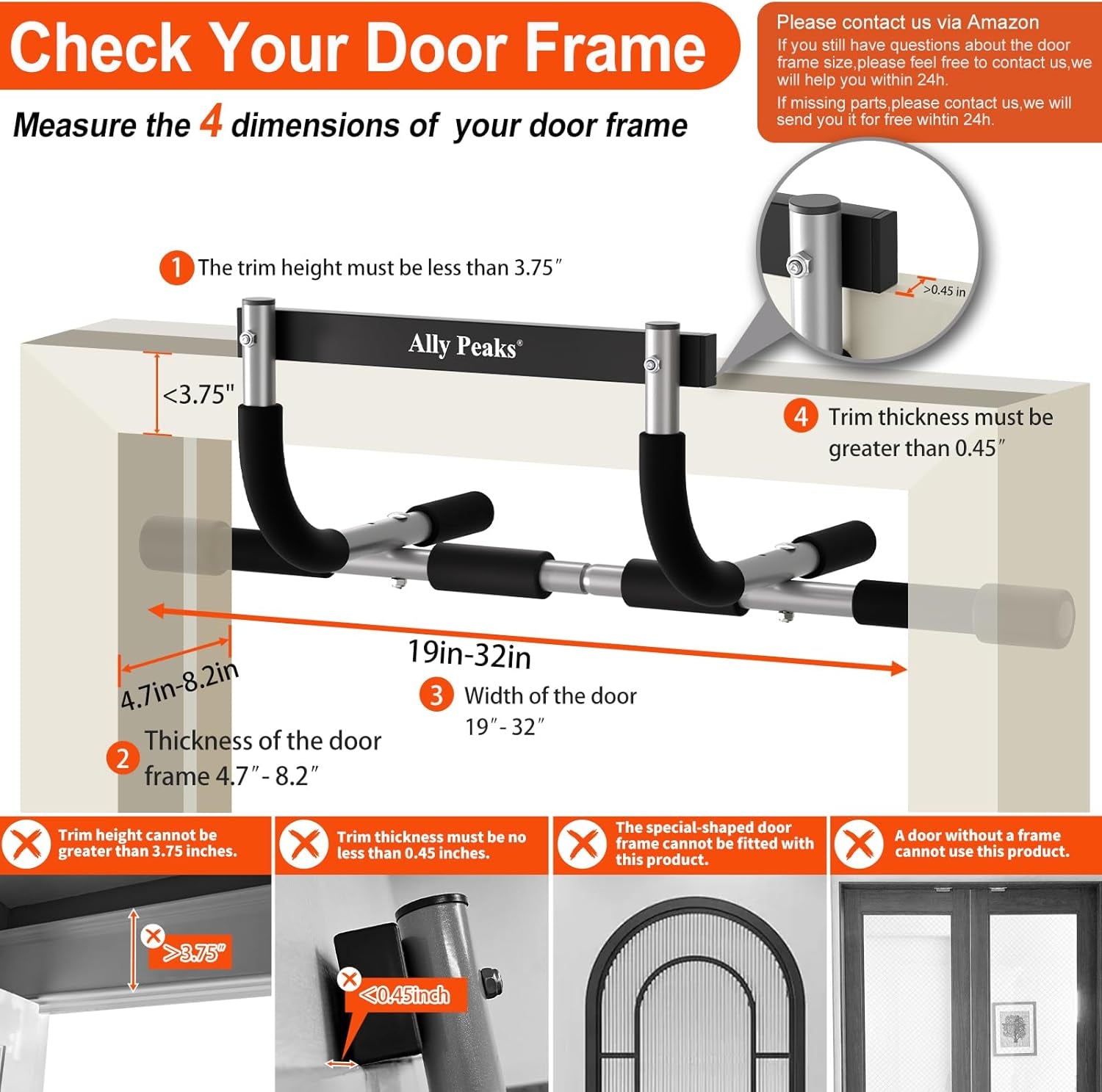 Ally Peaks Pull Up Bar for Doorway