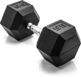 55 Pound Coated Hex Dumbbell Weight